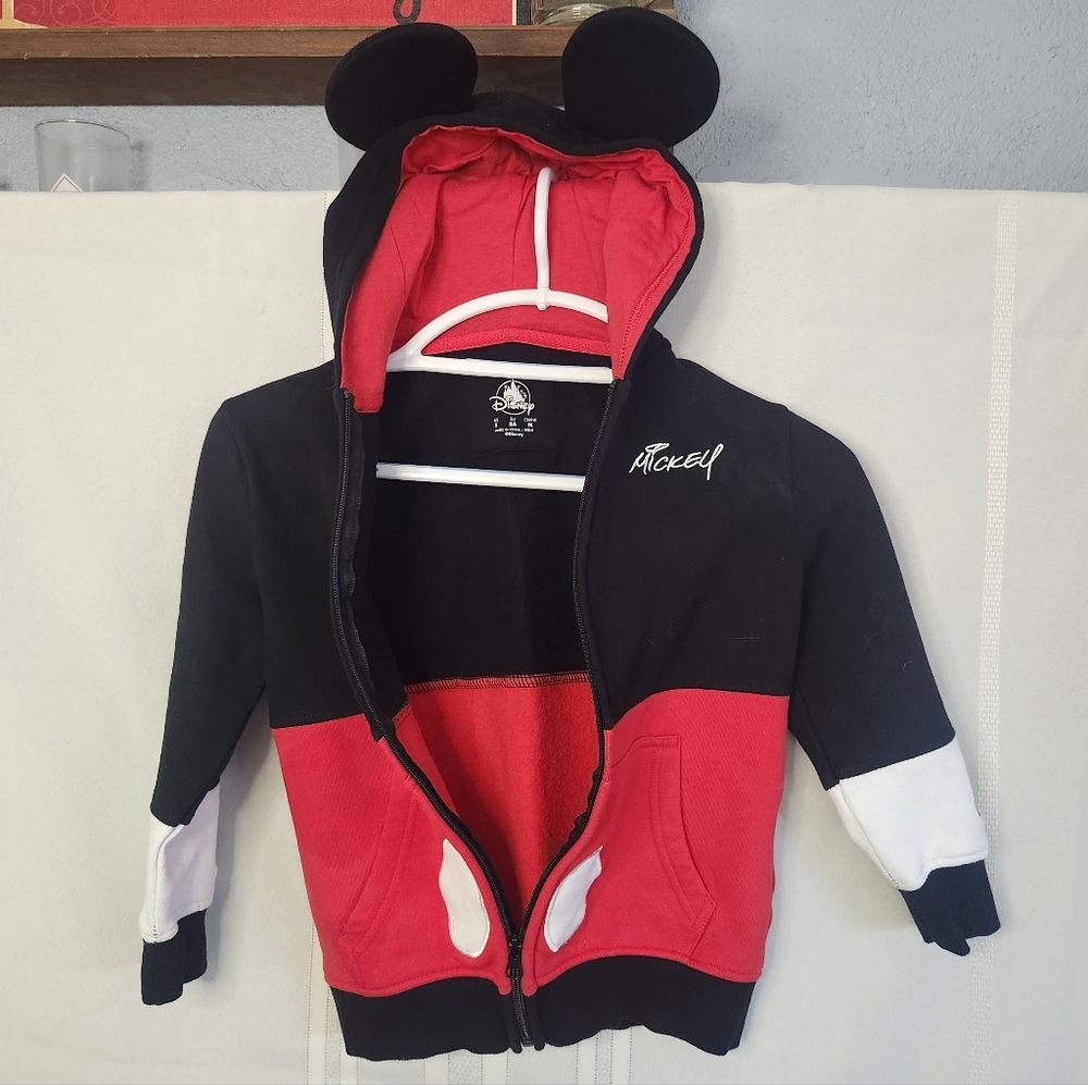 Disney Black & Red Mickey Mouse Sweatshirt With Ears